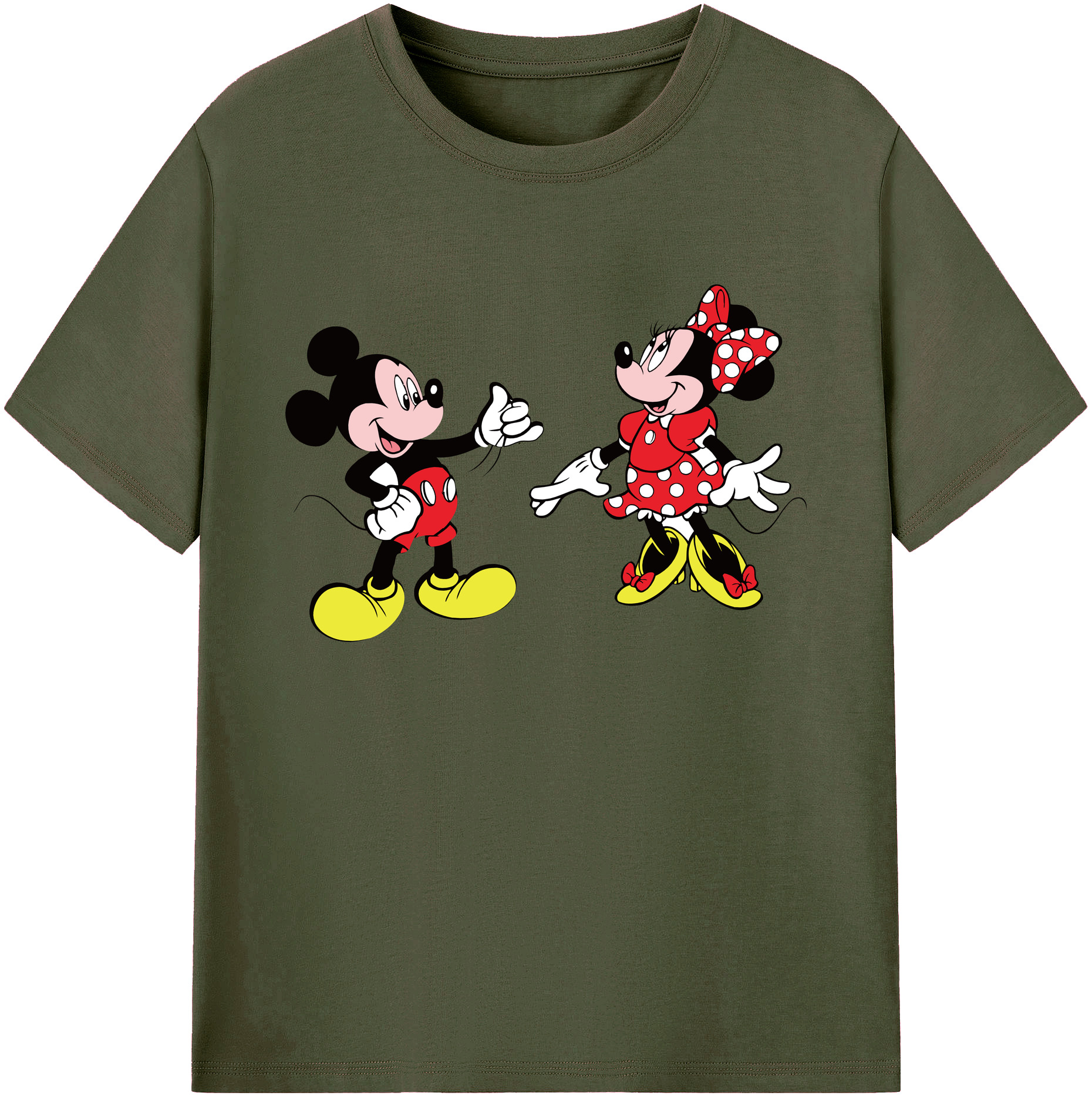 ミッキーマウス Mickey Mouse 綿100％ メンズ半袖Tシャツ｜肌触りやわらか＆通気性